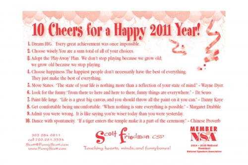 10 Cheers for a Happy 2011 Year